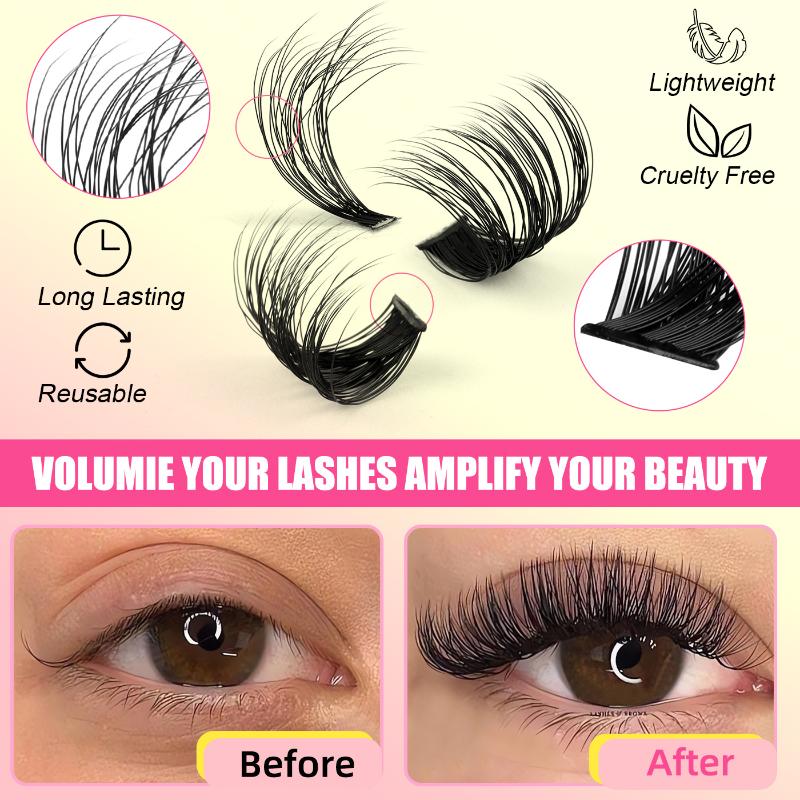 Eyelash Extension Volume Lashes - Faux cils en grappe, longueurs mixtes,