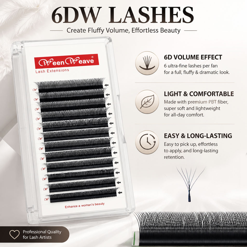 Eyelash Extension Volume Styles - WeenWeave 6D W Style Extensions de
