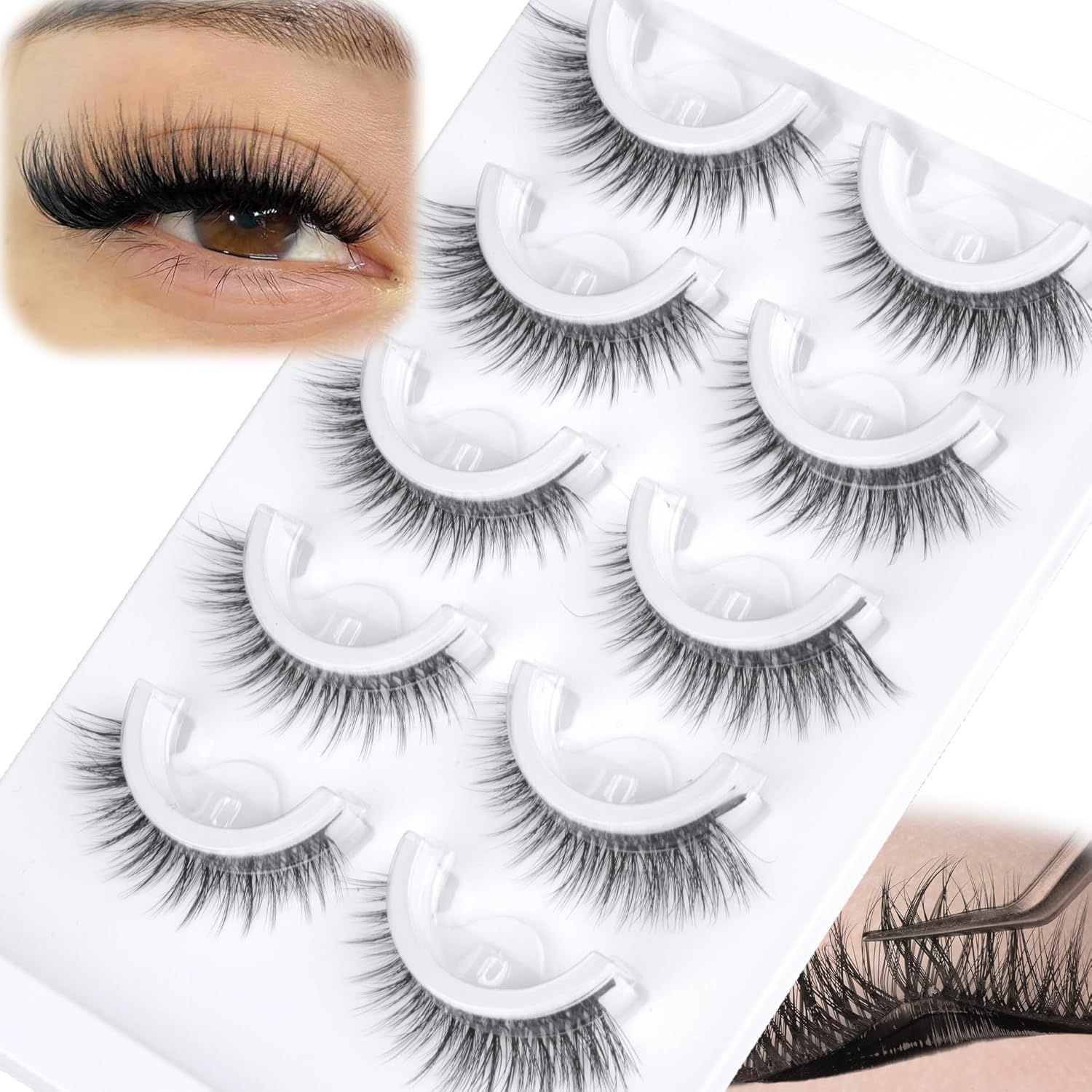 5 paires de demi-cils pré-coll - Eyelash Extension Japanese avis et prix