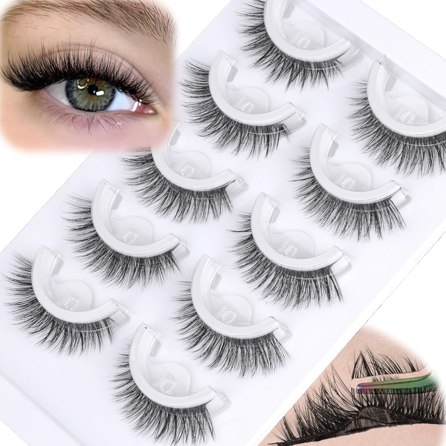 5 paires de demi-cils pré-coll - Eyelash Extension Japanese avis et prix